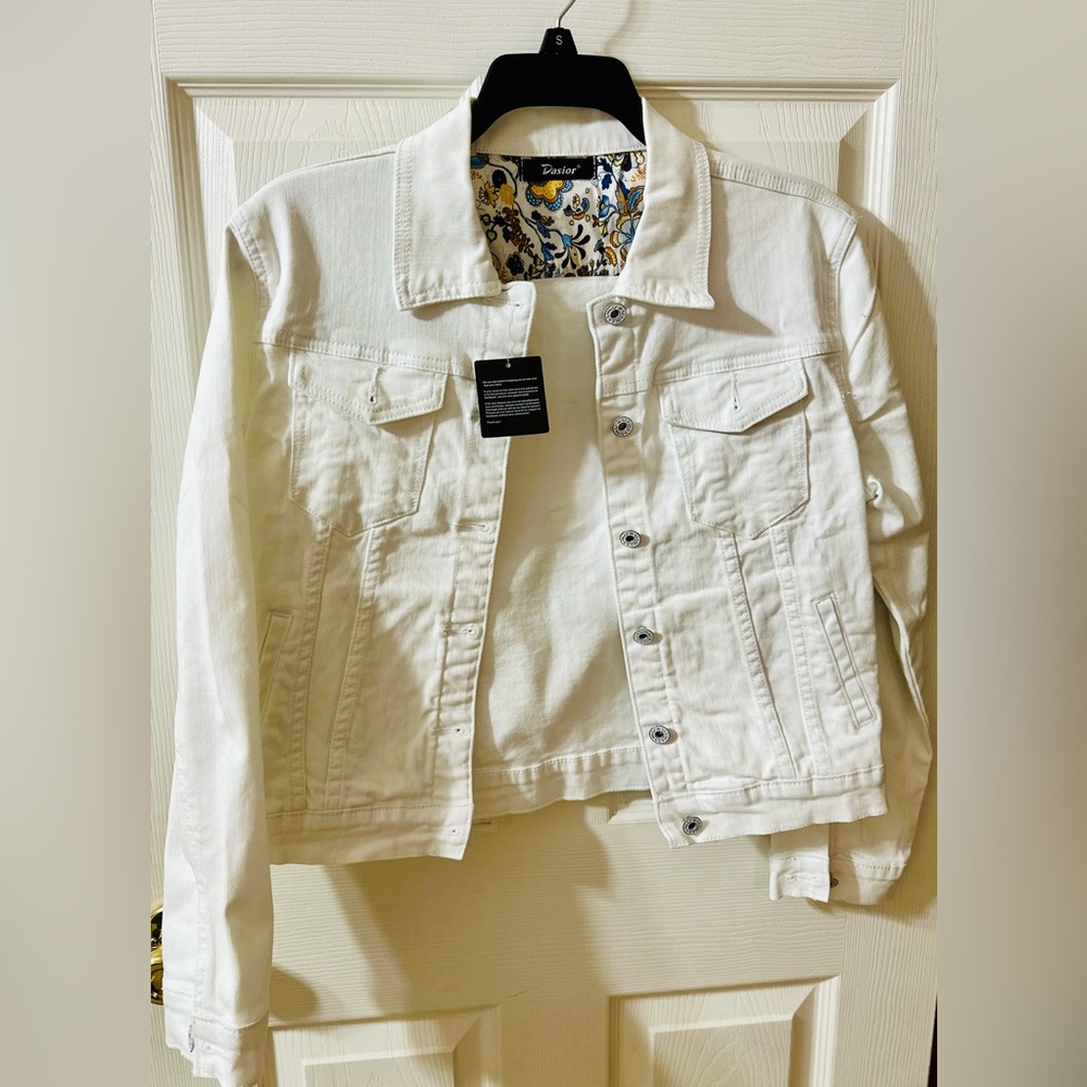 BNWT White Jean Jacket
